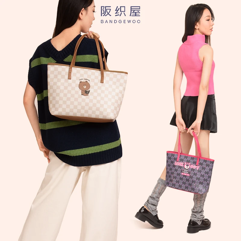 阪织屋迪士尼正版联名简约百搭单肩女士大托特包