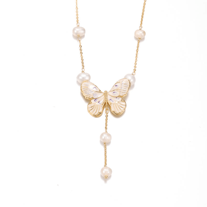 蝴蝶珠珠项链气质轻奢 8417-LH