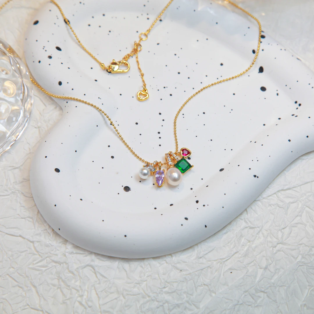 淡水珍珠多坠项链气质时尚轻奢 8056