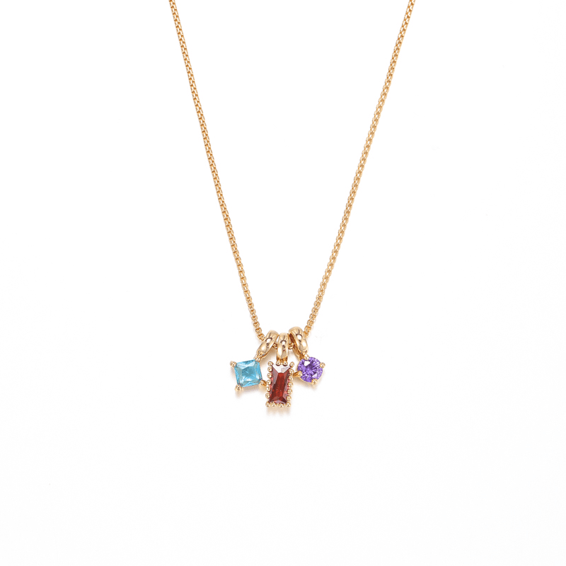 三颗方糖项链气质百搭轻奢 8139