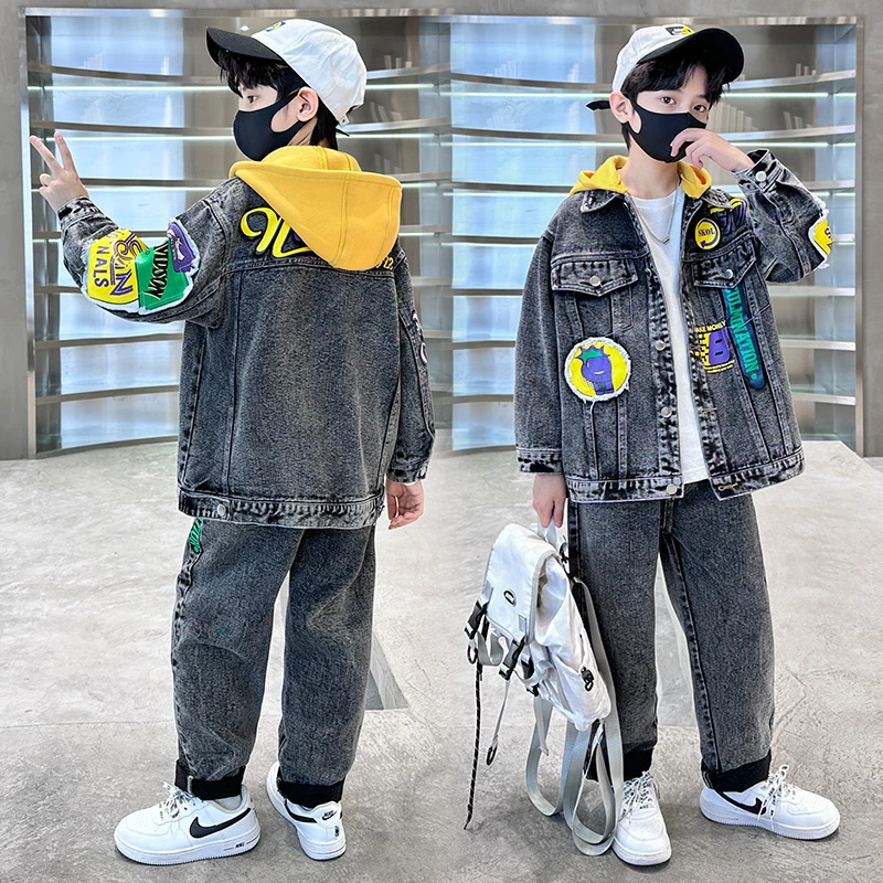 童装男童牛仔套装2025新款儿童春装男孩春秋中大童帅气洋气衣服潮