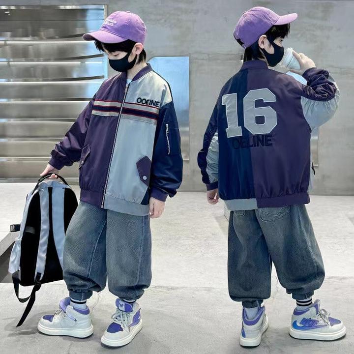 2024春秋新款男童棒球服外套帅气休闲中大童开衫派克服学生上衣潮