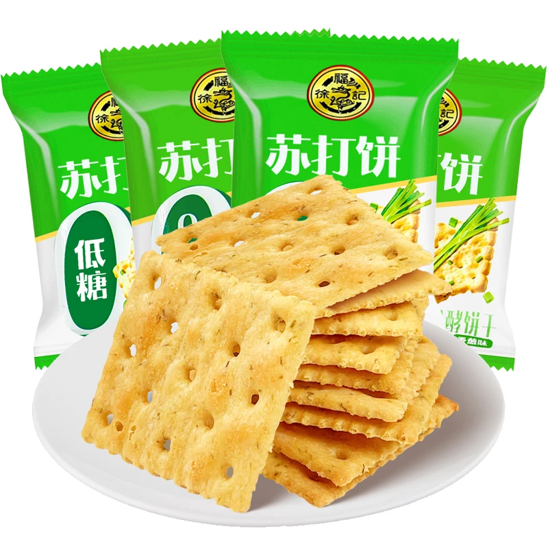 徐福记低糖苏打饼干500g香葱味梳打饼干零食