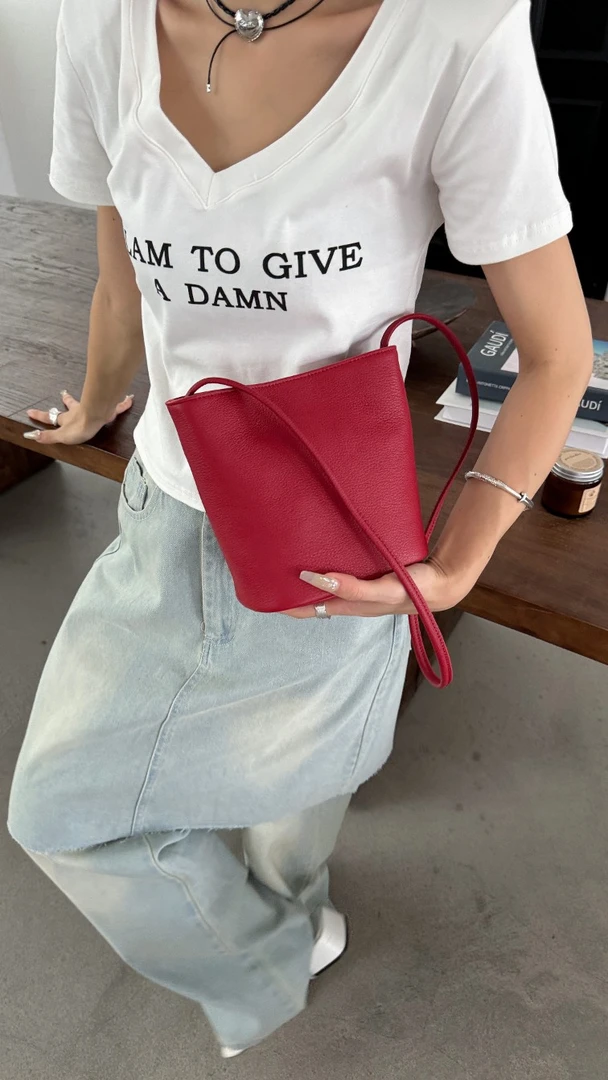 柔软进口头层小牛皮包包女单肩斜挎包真皮女包新款时尚简约水桶包