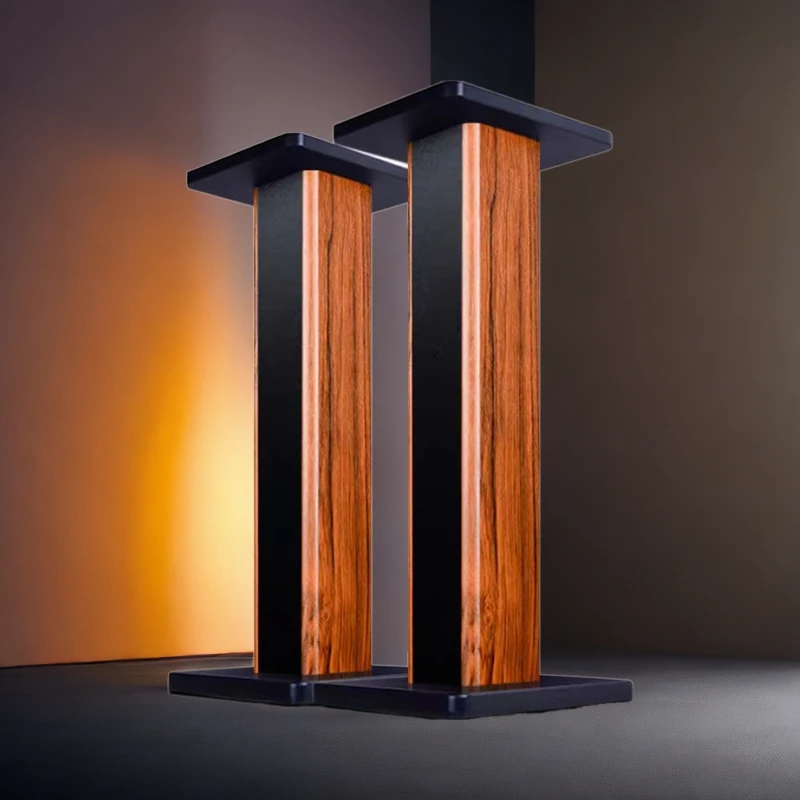 【经典胡桃木纹脚架】60cm高HiFi音响书架箱专用脚架木质音箱支架