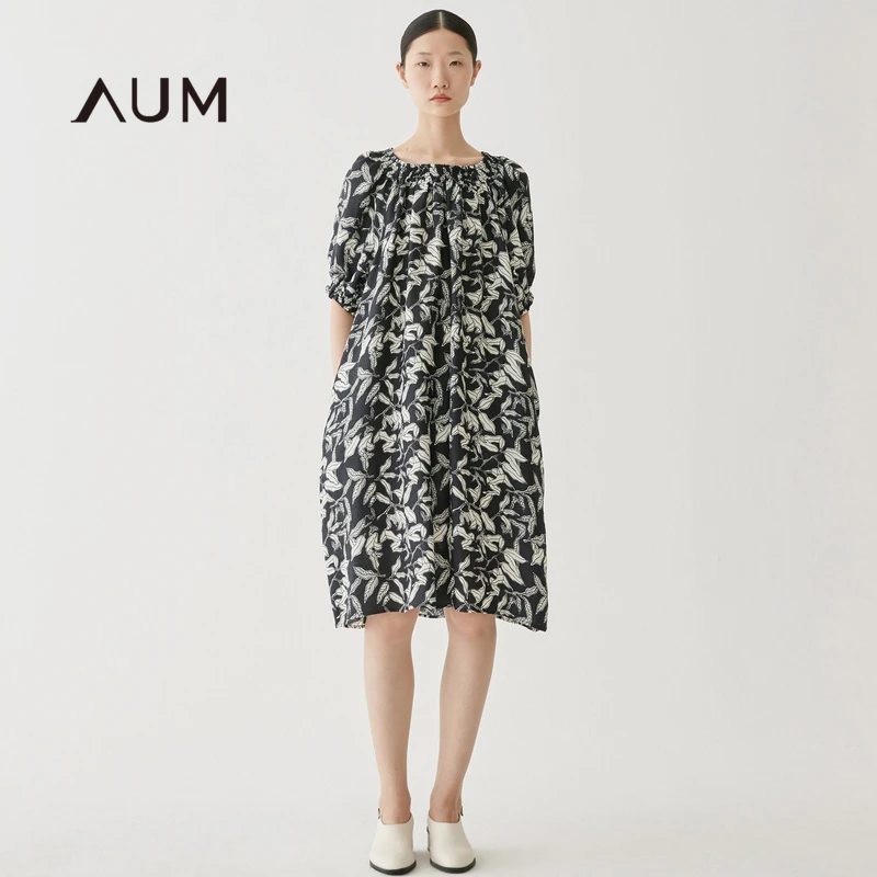 【平子精选】AUM/噢姆-海德花园优雅气质法式宽松碎花连衣裙