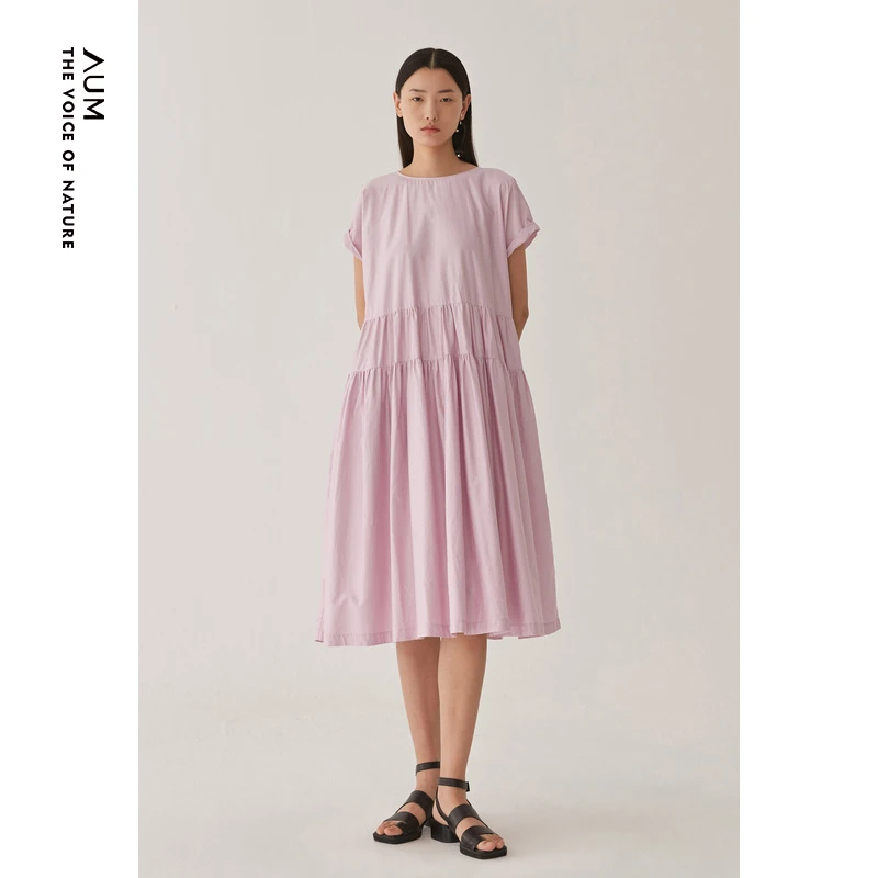 【fafa裙】AUM/噢姆夏季纯色棉感简约法式尤莱特连衣裙MADE20236
