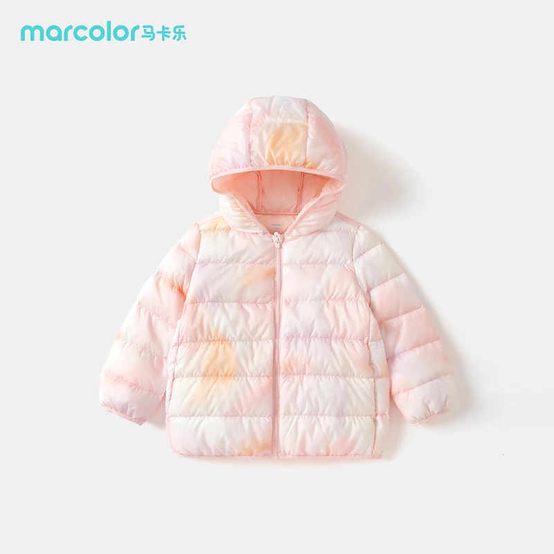 马卡乐2023秋季新款童装女童连帽90绒轻薄羽绒外套505423391001