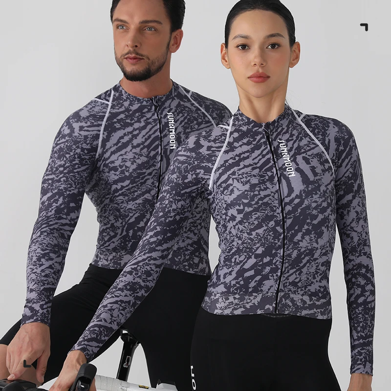 骑行套装 森夜 长袖骑行服 礁石黑骑行背带短裤