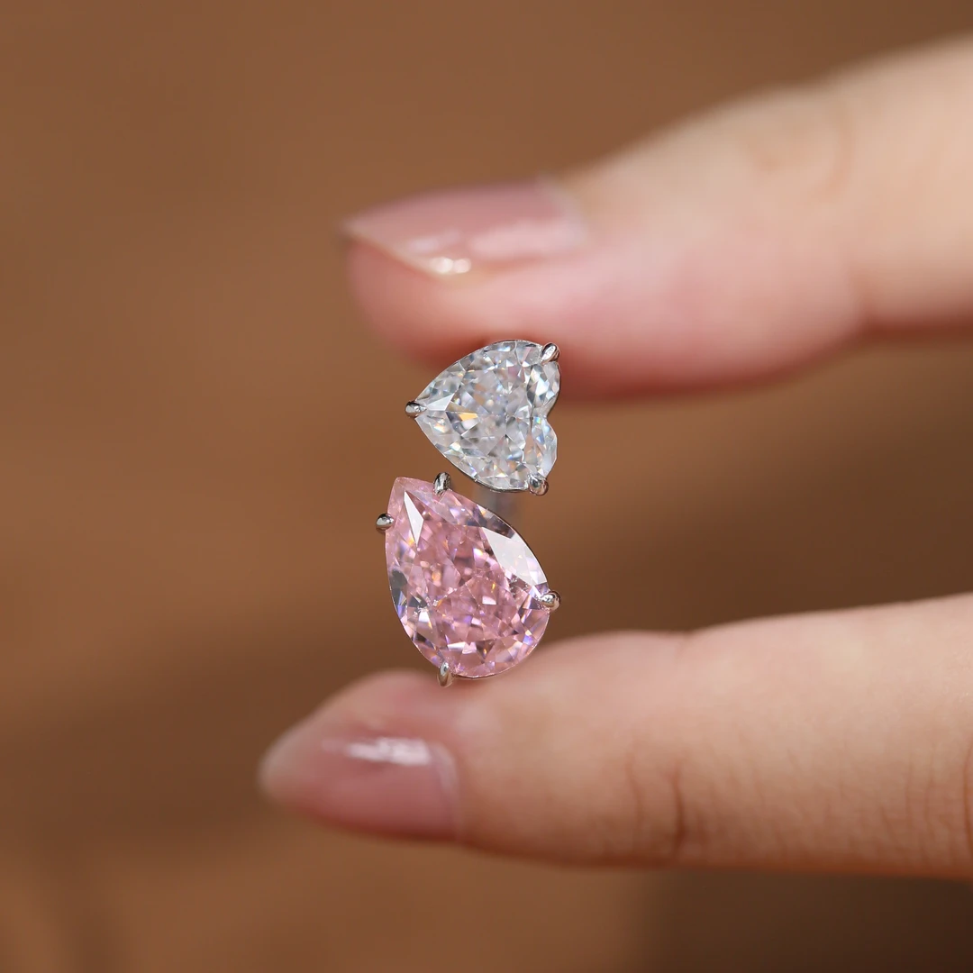 925银戒指 金杰福 925银戒指【爱心水滴】爱心水滴2+5克拉活口戒指