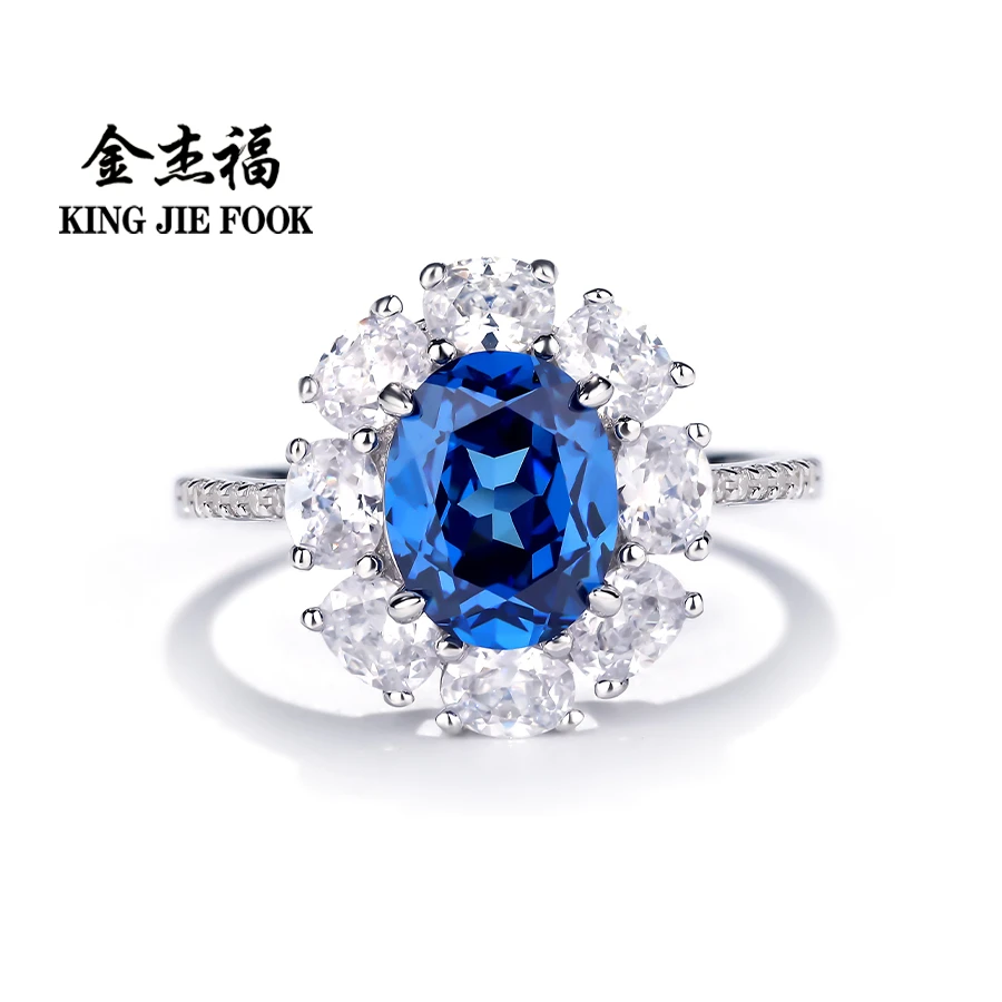 925银戒指 金 杰福【雏菊】s925银3克拉经典时尚气质戒指