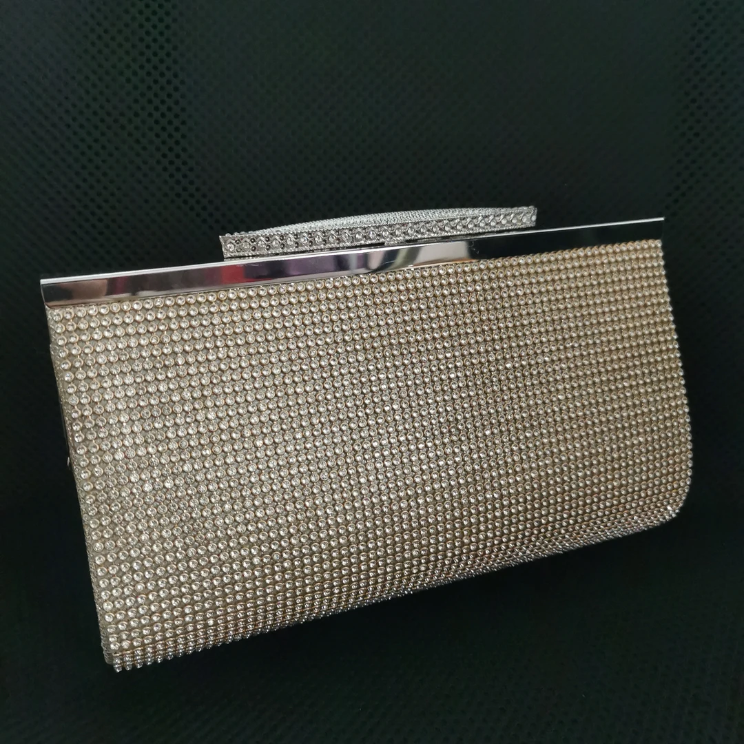 小城精选 喜妃琳包包 名媛 晚宴 百搭 金色 镶钻高档时尚女士手包