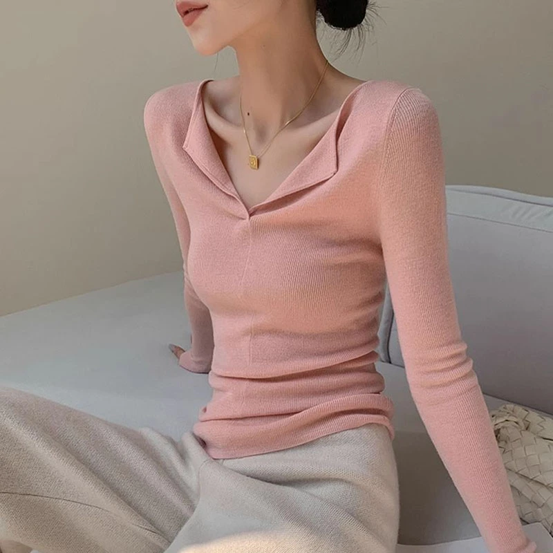【0301-0310】秋冬季加绒加厚女装毛衣韩版设计感百搭显瘦洋气