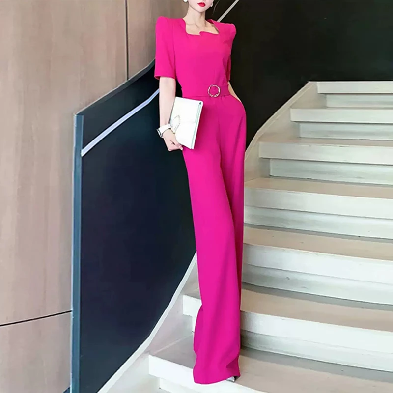 法式梨形身材质感高级感小香风职业通勤收腰连衣连体裤女2025夏季
