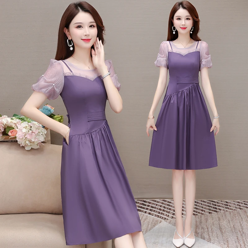 连衣裙女中年夏季2025新款小个子高端精致女人气质名媛高级感裙子
