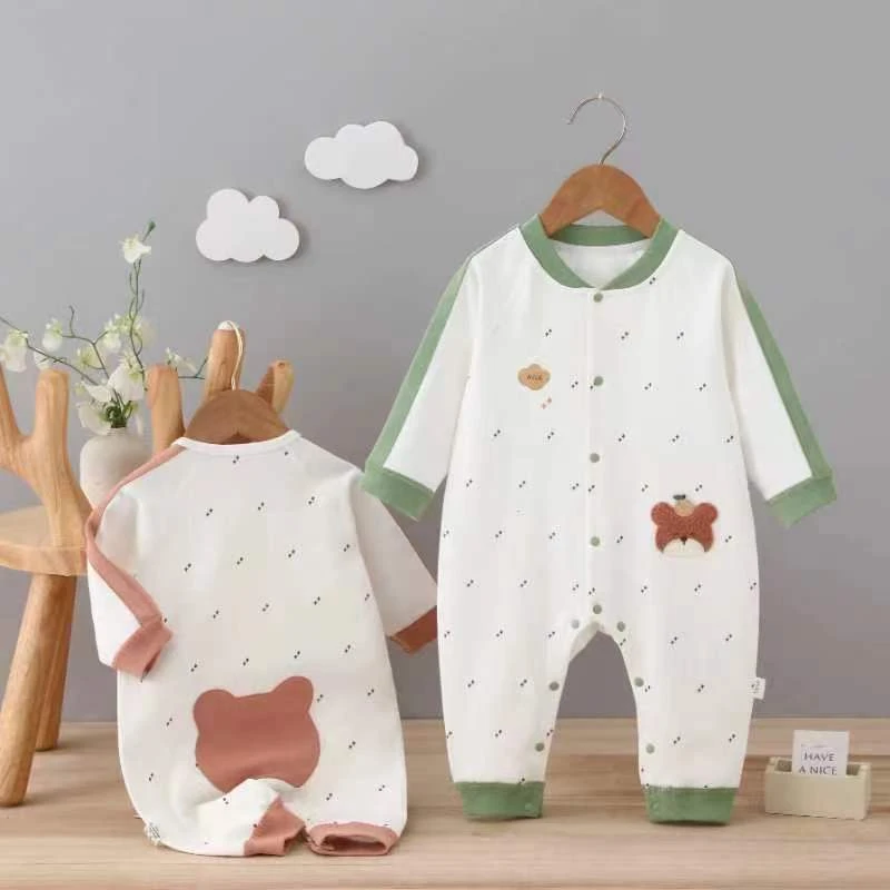 2024年新款舒绒精梳棉连体衣婴幼儿四季款