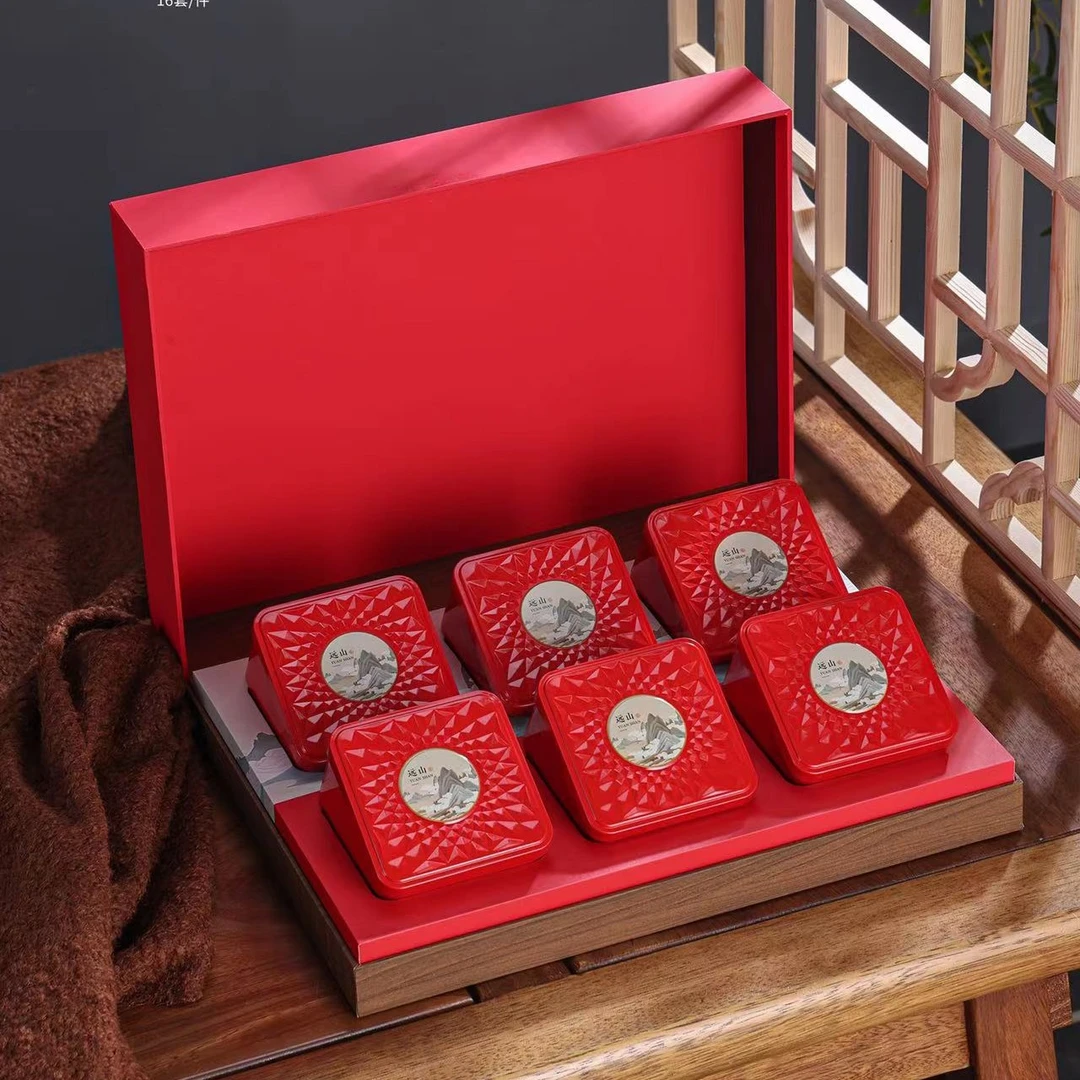 远山 大红袍擦觉礼盒装 6罐装 铁罐茶叶