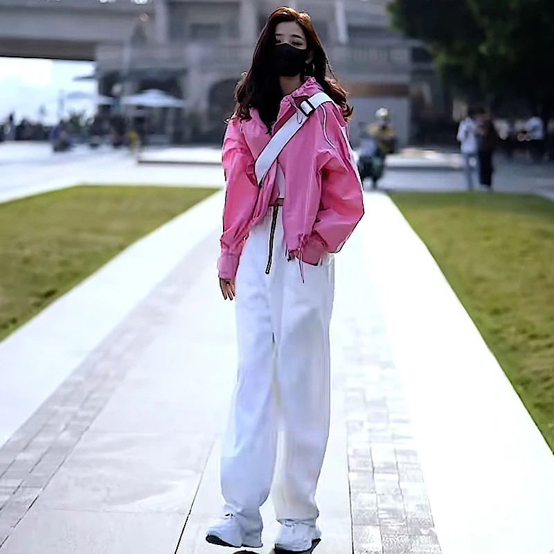 时尚高级感气质开衫粉色薄款休闲上衣两件套女装2025年流行穿搭潮