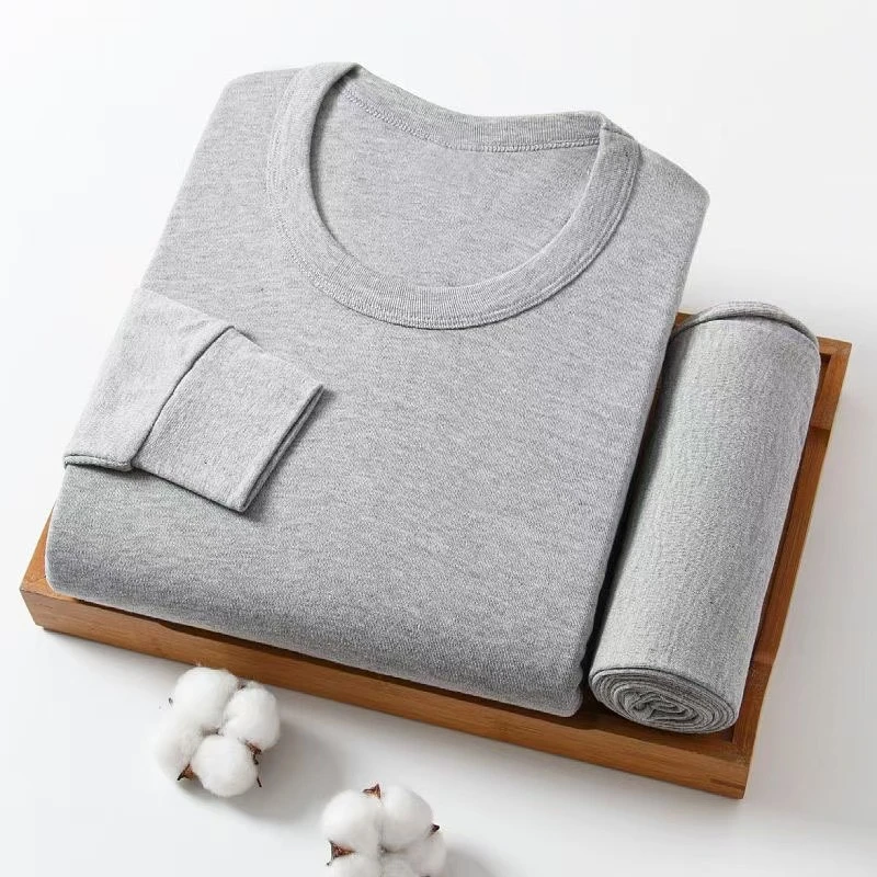 男士保暖内衣套装秋衣秋裤冬季圆领打底内穿中青年秋冬防寒保暖套