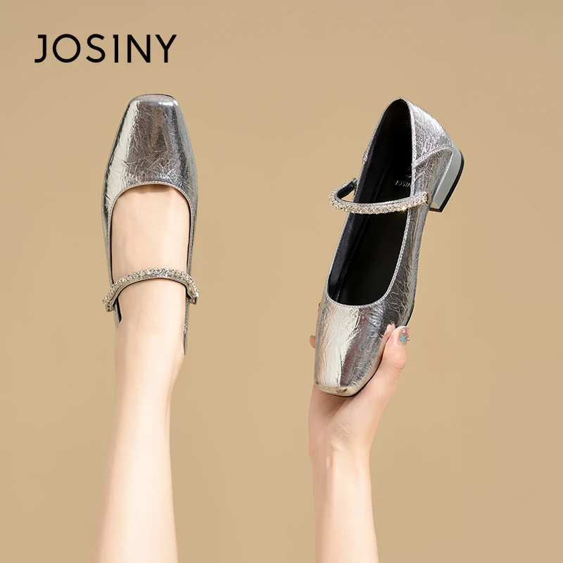 卓诗尼名媛风气质单鞋女2024新款复古小跟舒适浅口女鞋春夏百搭鞋