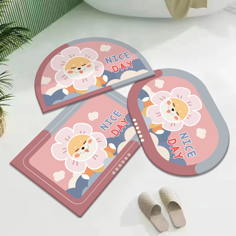 【拍一发三】水晶绒地垫入户门家用垫子可爱40*60厘米三件装洗手间