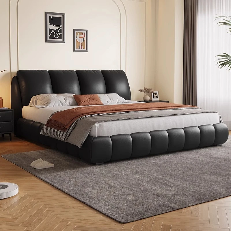 艾乐酷意式极简大钢琴键真皮床现代简约主卧室双人床1.8m软包婚床