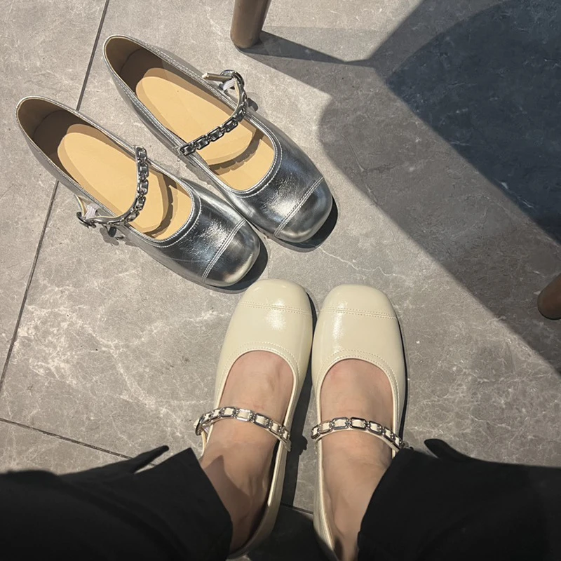 法式复古玛丽珍女鞋2024夏季新款百搭气质平底软底单鞋8860