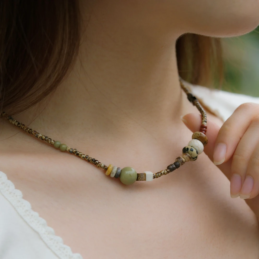 铜合金项链 「山川谷隐」原创小众设计山系手作气质串珠项链