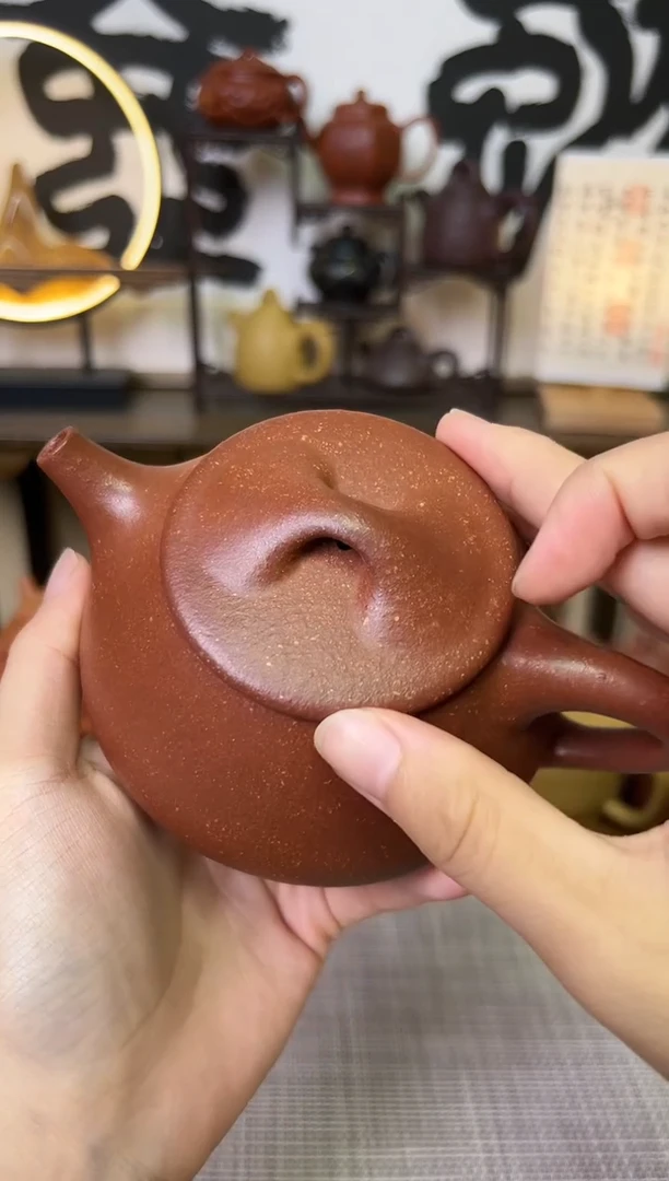 【闪购商品】段泥茶壶30目粗砂红降坡景州石瓢壶270CC