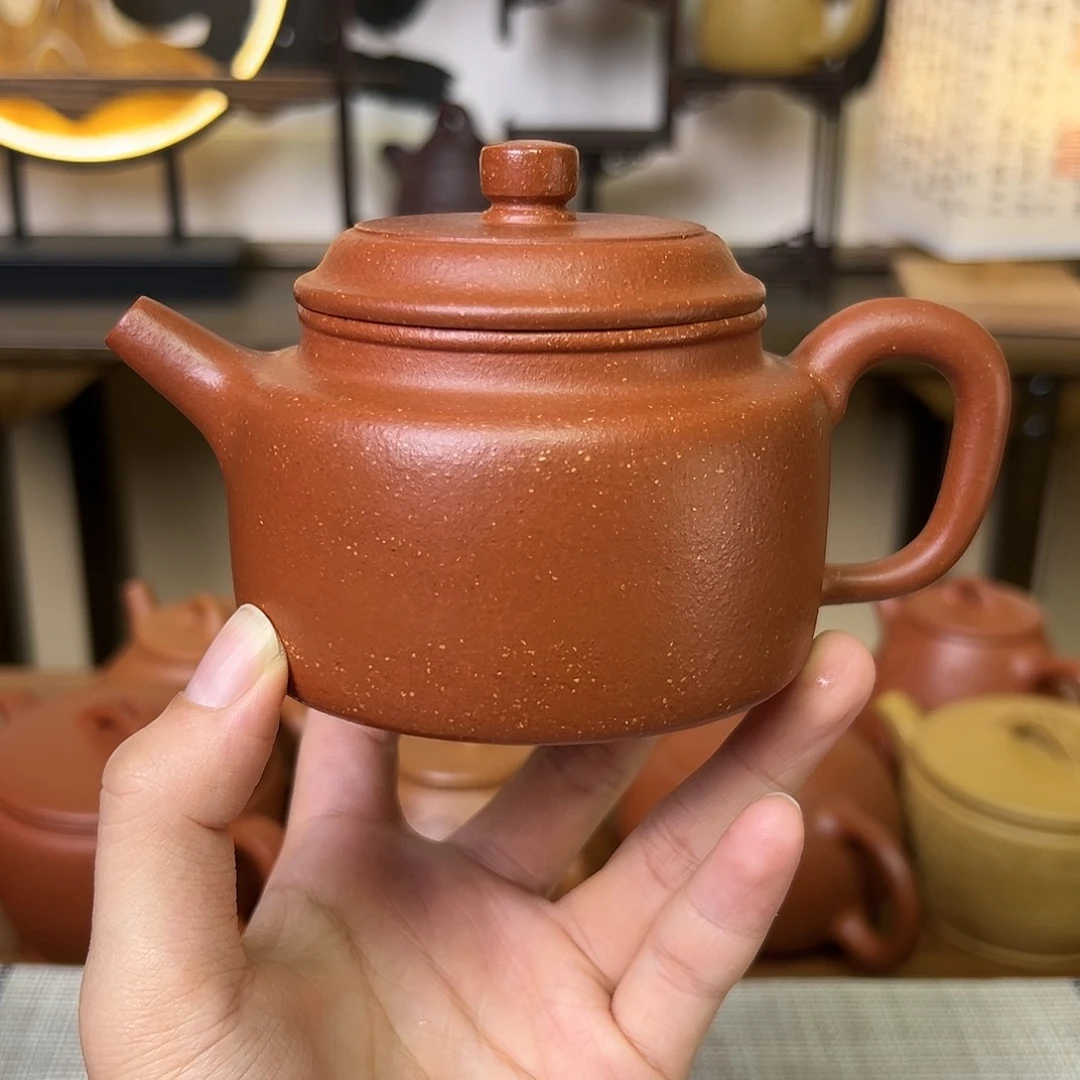 段泥茶壶紫砂壶德中壶红降坡220cc