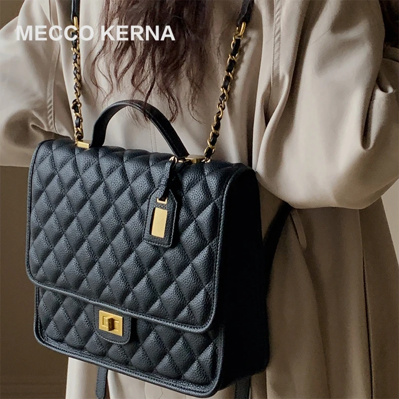 MIOCRA KOLY 加纳序章双肩包女2024小众设计手提菱格背包MK30677