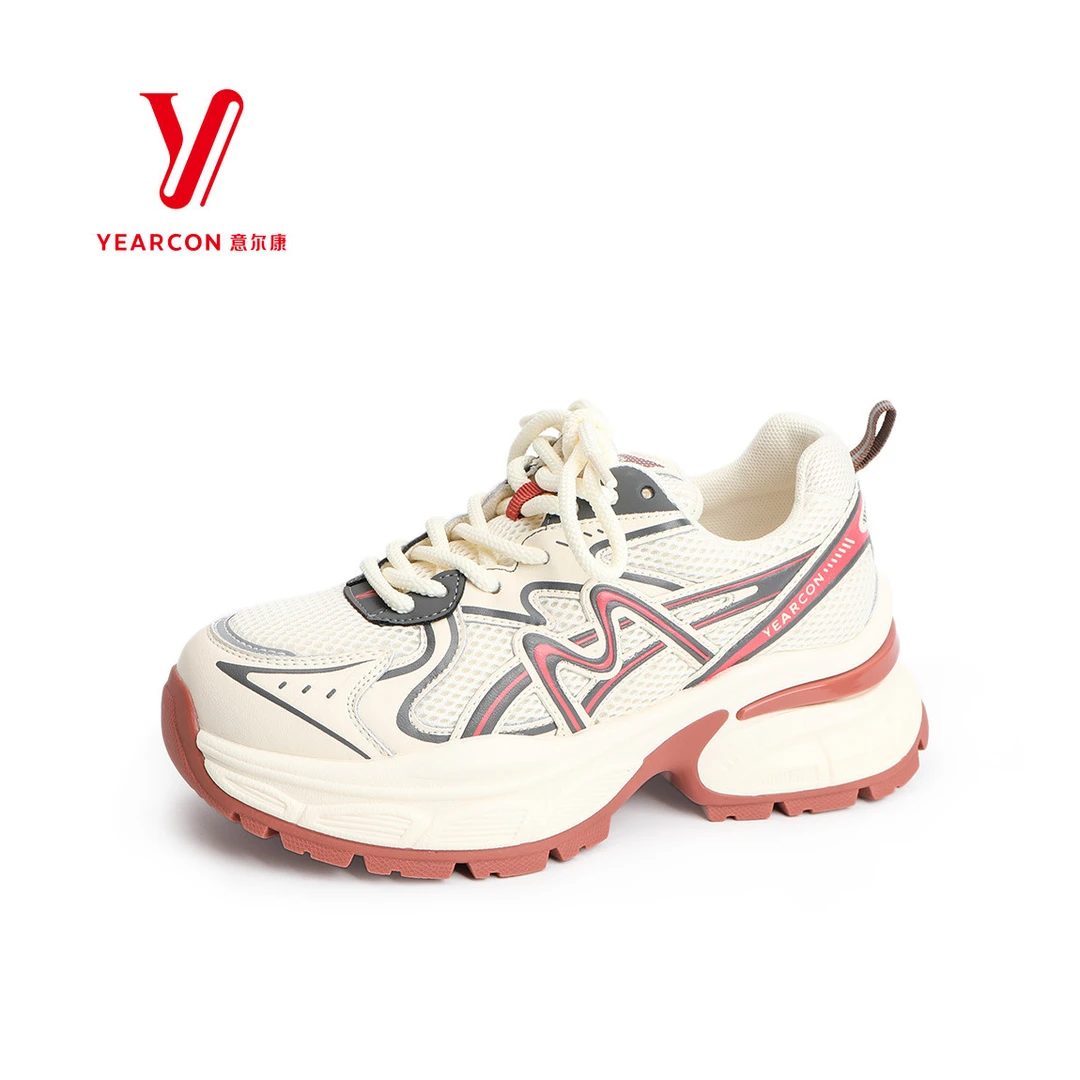 意尔康新款女士休闲老爹鞋增高舒适不累脚透气户外百搭减震女鞋