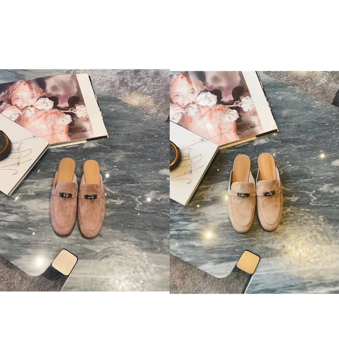 916-12  女士绒面穆勒鞋（跟高：2CM）