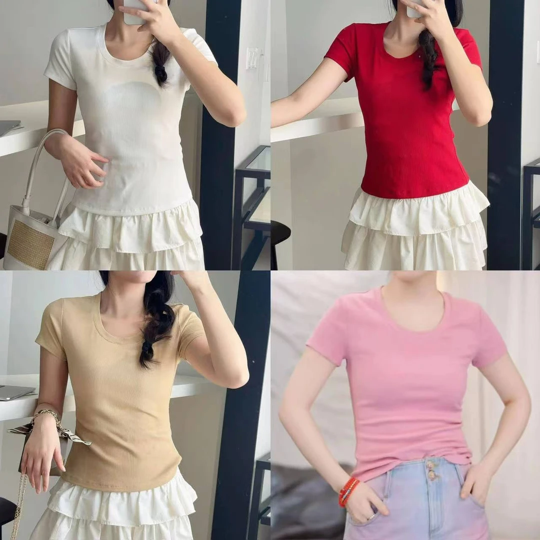 细坑条多色圆领短袖  Q310