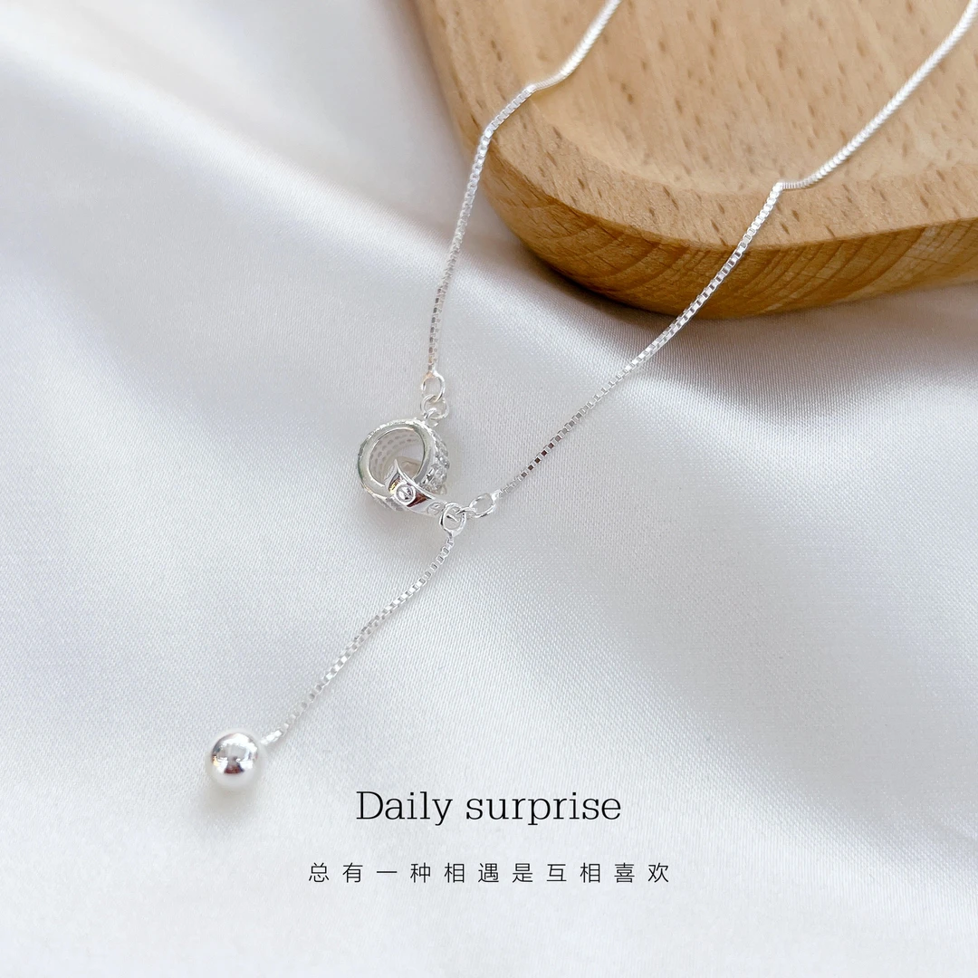 Dailysurprise 坠链均足银 足银990双环流苏豆项链3.6g
