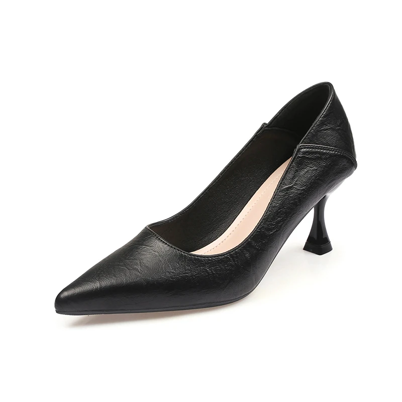 2024春款浅口高跟鞋气质时尚百搭性感细跟软皮舒适女士尖头1012