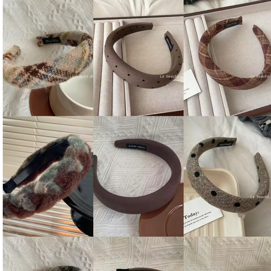 艾喜---直播间选款时尚百搭秋冬单组算价发箍宽边毛绒复古发箍