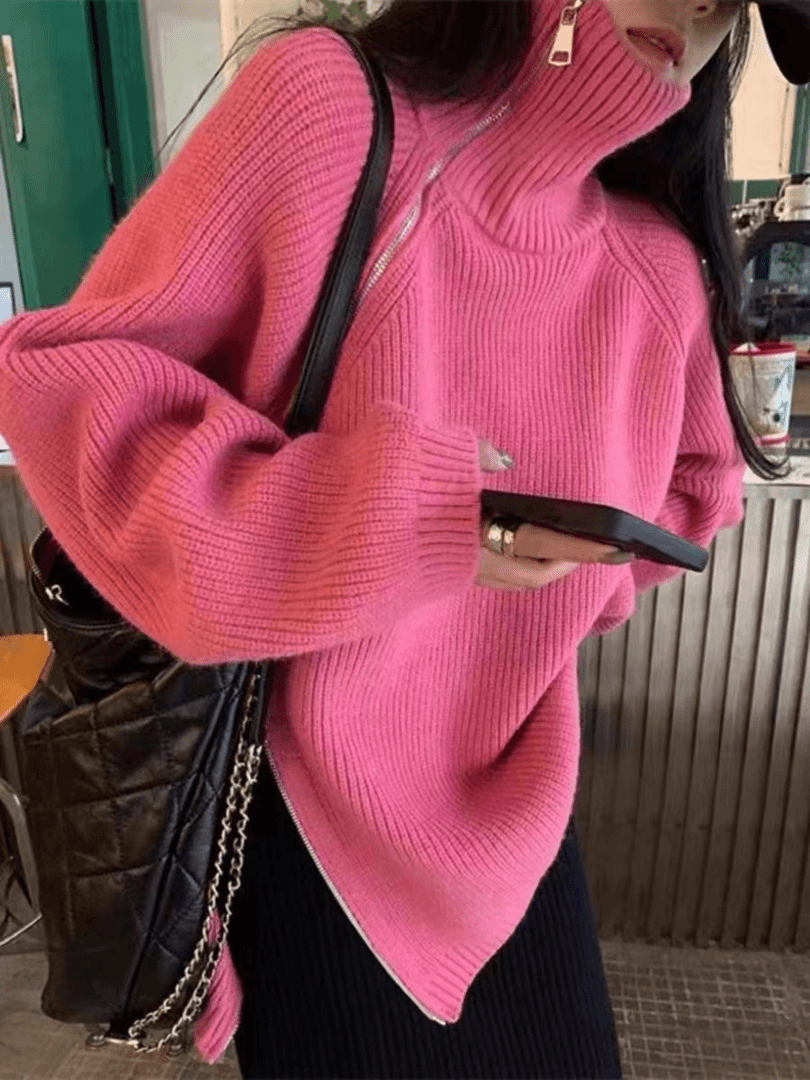 HR品牌女装·粉色系【351-400】羊毛羊绒秋冬宽松长袖针织衫