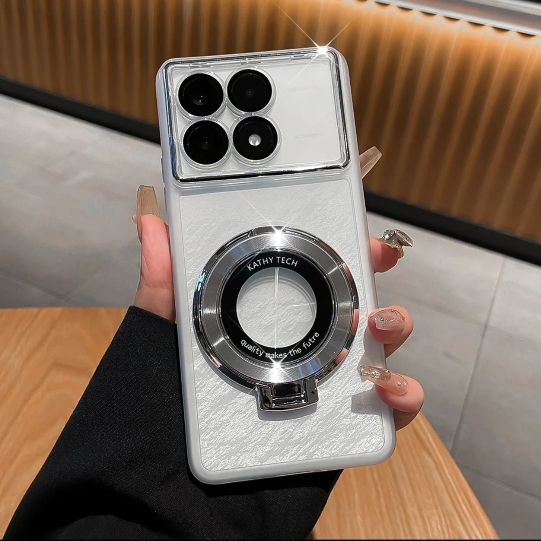 红米k70手机壳磁吸支架红米k70至尊版硅胶软壳透明全包自带镜头膜