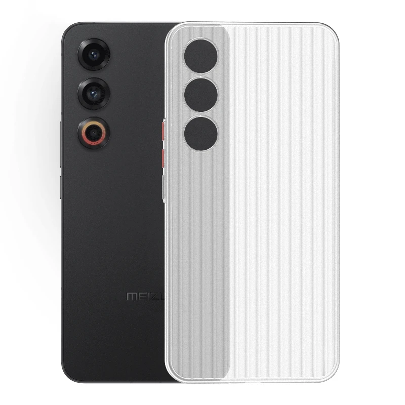 瓦楞光栅魅族21手机壳新款高透超薄高级磨砂硬壳meizu21保护套ins