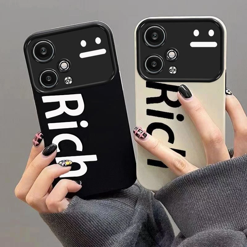 荣耀90GT手机壳英文Rich新款honor90gt硅胶软壳大视窗防摔全包ins