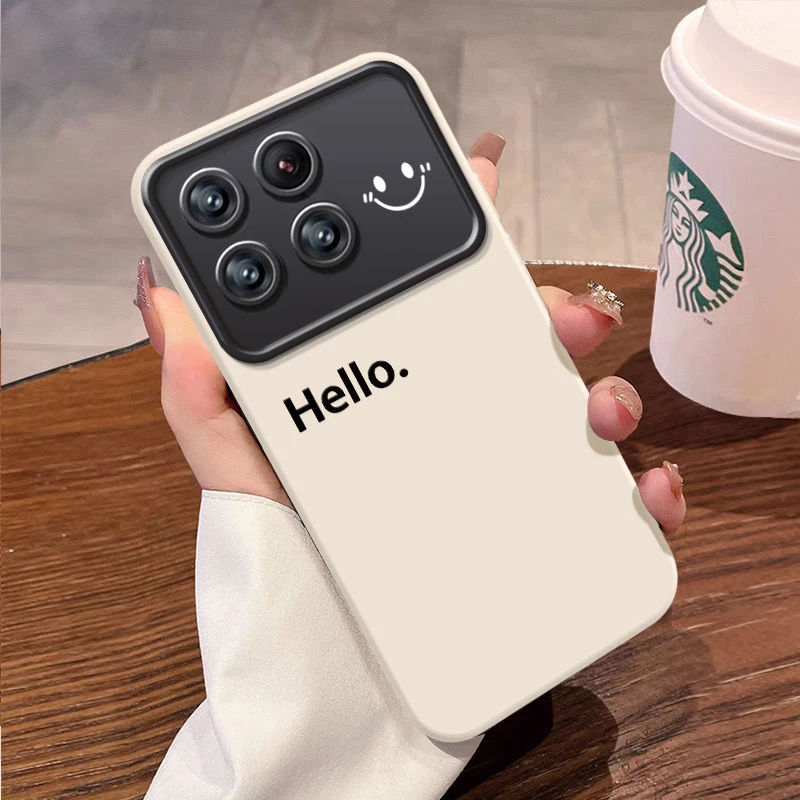 HELLO笑脸适用小米15手机壳新款xiaomi14pro软壳硅胶防摔大视窗薄