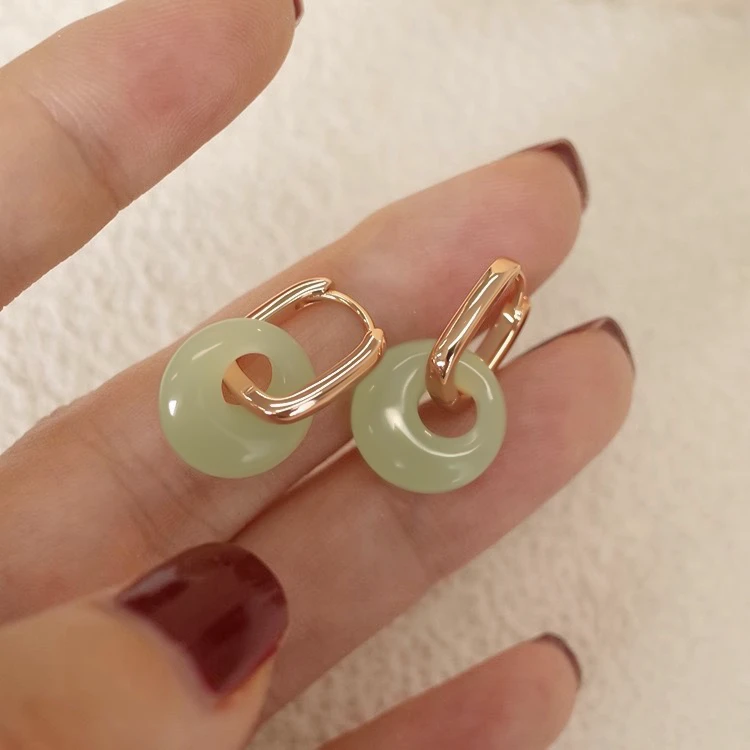 古风耳环公主平安扣转运小众设计感圆圈耳扣汉服耳饰新中式耳钉