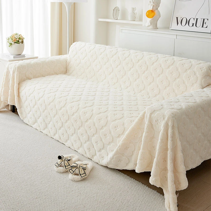 现代简约冬季加厚沙发毯巾毛绒万能套沙发罩懒人全包沙发套罩盖毯