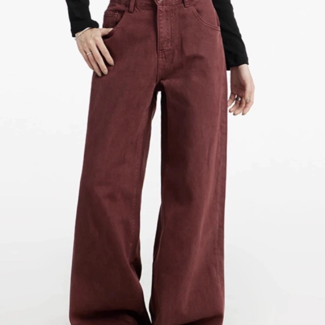 B50251美式复古新品百搭阔腿裤