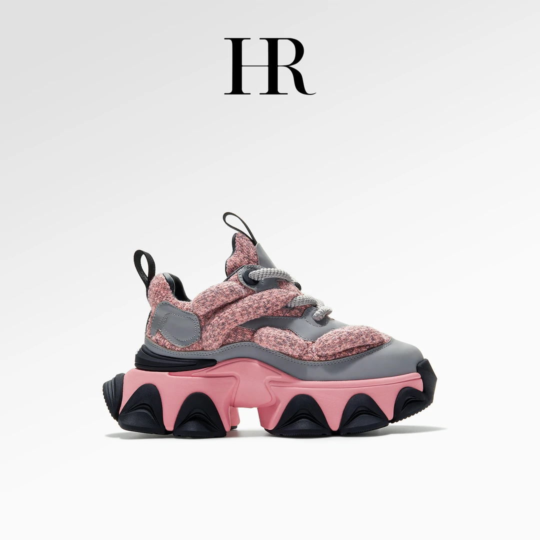 HR/赫莲娜【龙迹寻影】增高老爹鞋2025秋季新款真皮百搭时尚运动鞋
