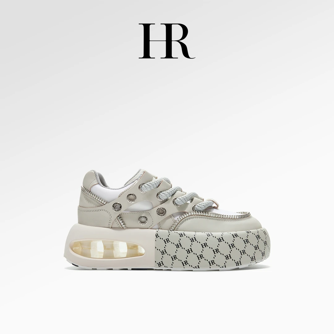 HR/赫莲娜厚底板鞋女2024秋季新款气垫运动鞋印花小众设计休闲鞋