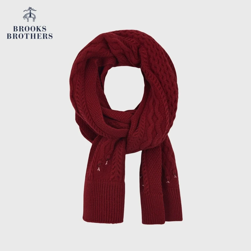 Brooks Brothers/布克兄弟女士25CNY蛇年羊毛生肖蛇纯色氛围围巾