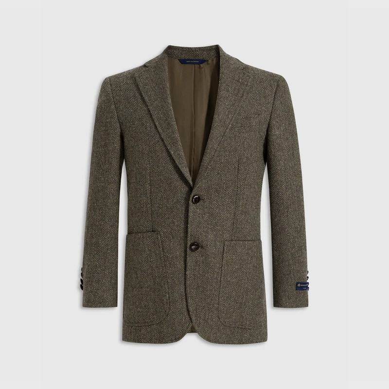 Brooks Brothers/布克兄弟男士秋冬新绵羊毛人字纹复古西装外套
