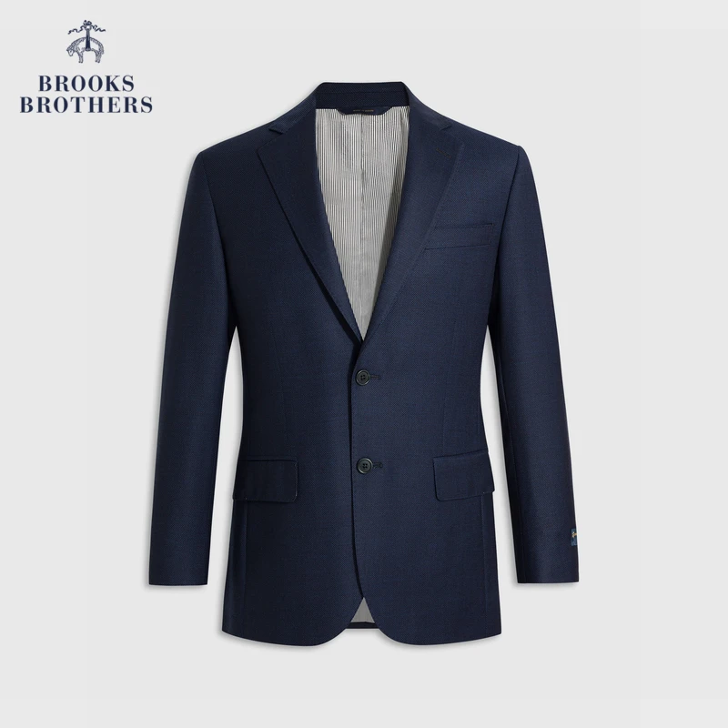 Brooks Brothers/布克兄弟男士春夏新款绵羊毛混纺修身西装外套